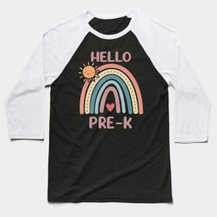 Boho Rainbow Teachers Hello Pre-K Baseball T-Shirt